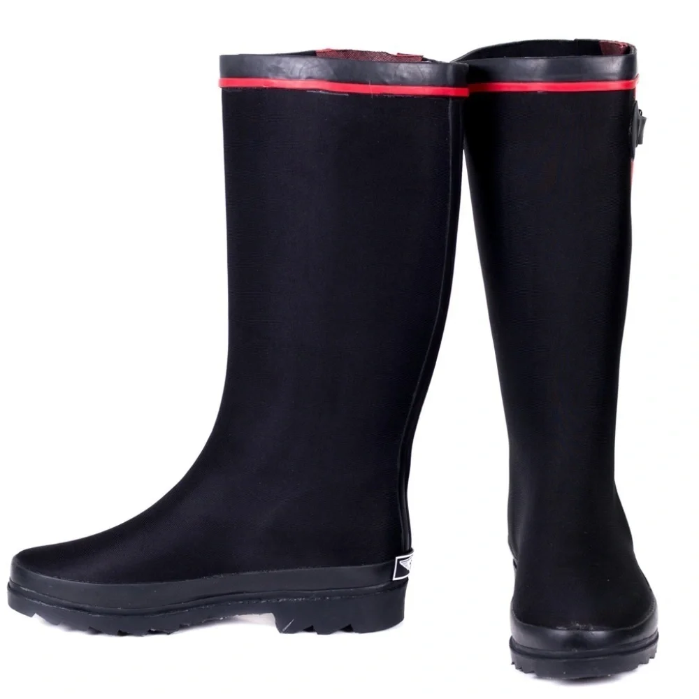 Women's Rainboots, Rubber Tall Matte Rain Boots, #RB-1907 Black Size 10